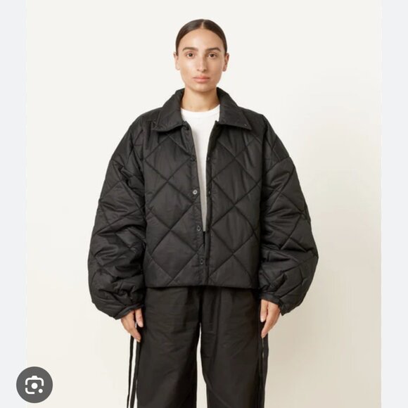 Deiji Studios - The Collared Quilt Coat - Black SM - Picture 5 of 6